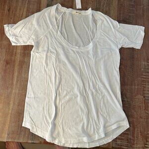 LA Made white scoop-neck small cotton short-sleeved t-shirt